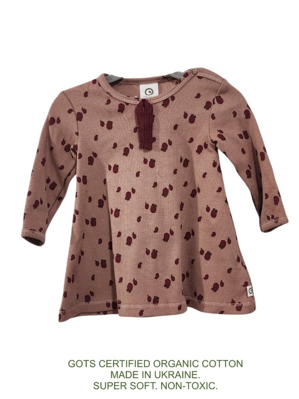 NWT - MUSLI of Denmark - Apple Print Organic Cotton Baby Dress - size 3/6m